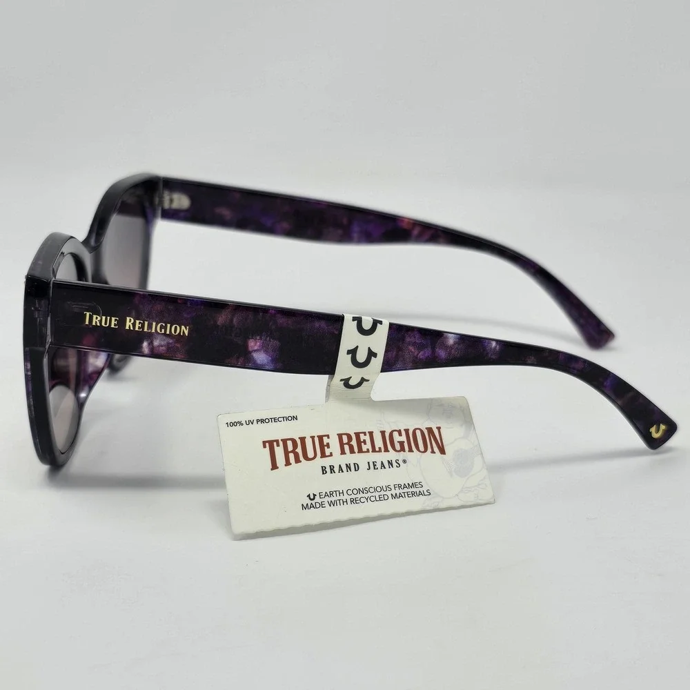True Religion Sunglasses Womens One Size‎ Purple Cat Eye Rhinestone UV TR56398-E